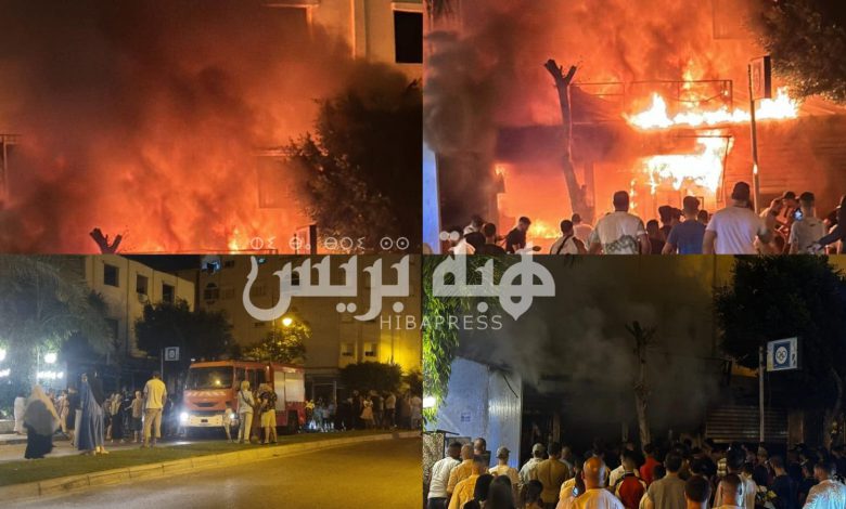 حريق يأتي على محل للمواد الغذائية بطنجة  ( صور)